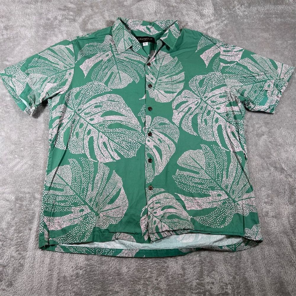 Mavi Green Leaf Print Short-Sleeve Button-Up Shirt